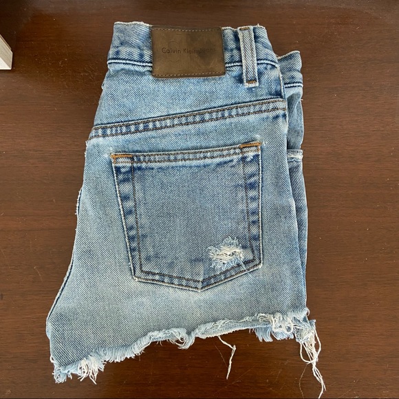 Calvin Klein high rise vintage cut off shorts size 3 - Picture 3 of 4